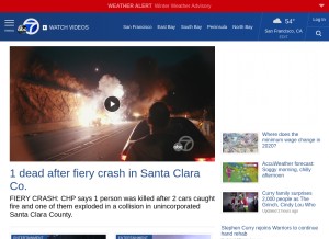 How abc7news.com looks like on a tablet such as an iPad.