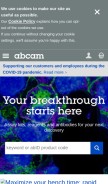 How abcam.com looks like on a mobile device such as an iPhone.