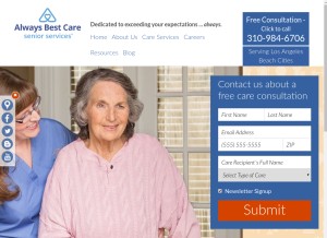 How abcbeachcities.com looks like on a tablet such as an iPad.