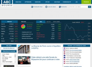 How abcbourse.com looks like on a tablet such as an iPad.
