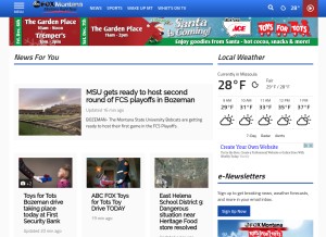 How abcfoxmontana.com looks like on a tablet such as an iPad.