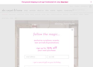 How abchome.com looks like on a tablet such as an iPad.