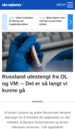 How abcnyheter.no looks like on a mobile device such as an iPhone.
