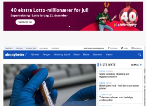 How abcnyheter.no looks like on a tablet such as an iPad.