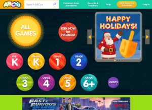 How abcya.com looks like on a tablet such as an iPad.