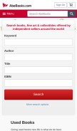 How abebooks.com looks like on a mobile device such as an iPhone.