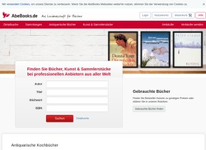 How abebooks.de looks like on a tablet such as an iPad.