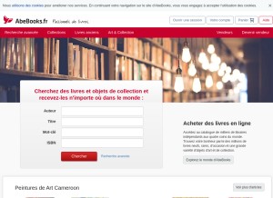 How abebooks.fr looks like on a tablet such as an iPad.