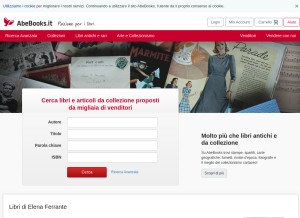 How abebooks.it looks like on a tablet such as an iPad.