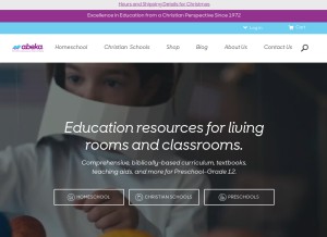 How abeka.com looks like on a tablet such as an iPad.
