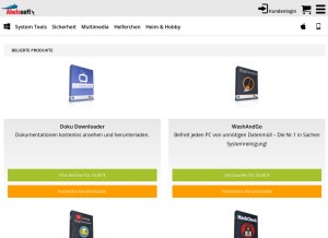 How abelssoft.de looks like on a tablet such as an iPad.