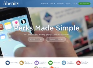 How abenity.com looks like on a tablet such as an iPad.