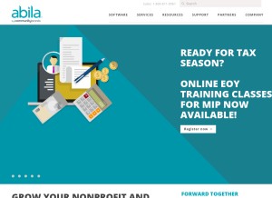 How abila.com looks like on a tablet such as an iPad.