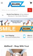 How abillionz.com looks like on a mobile device such as an iPhone.