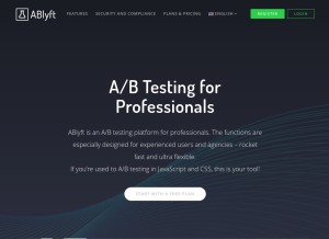 How ablyft.com looks like on a tablet such as an iPad.