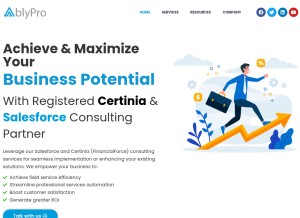 How ablypro.com looks like on a tablet such as an iPad.