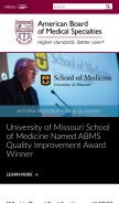 How abms.org looks like on a mobile device such as an iPhone.