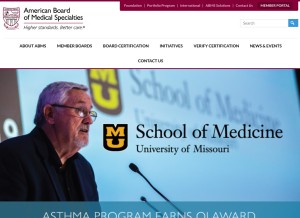 How abms.org looks like on a tablet such as an iPad.