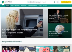 How abnamro.com looks like on a tablet such as an iPad.