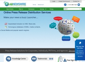 How abnewswire.com looks like on a tablet such as an iPad.