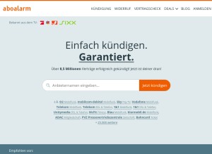 How aboalarm.de looks like on a tablet such as an iPad.