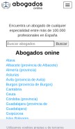 How abogadosonline.info looks like on a mobile device such as an iPhone.
