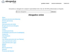 How abogadosonline.info looks like on a tablet such as an iPad.