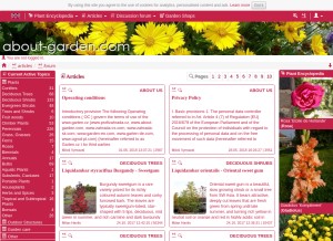 How about-garden.com looks like on a tablet such as an iPad.