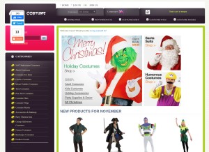 How aboutcostume.com looks like on a tablet such as an iPad.
