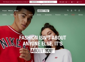 How aboutyou.ch looks like on a tablet such as an iPad.