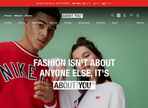 How aboutyou.de looks like on a tablet such as an iPad.