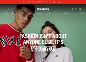 How aboutyou.ro looks like on a tablet such as an iPad.