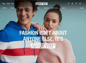 How aboutyou.sk looks like on a tablet such as an iPad.