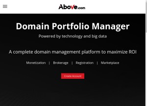 How above.com looks like on a tablet such as an iPad.