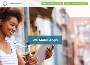 How abovemarket.com looks like on a tablet such as an iPad.