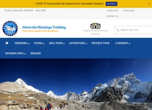 How abovethehimalaya.com looks like on a tablet such as an iPad.