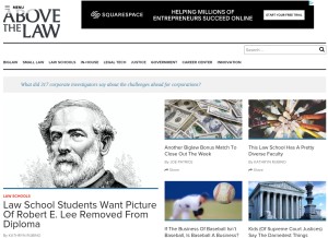 How abovethelaw.com looks like on a tablet such as an iPad.