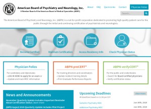 How abpn.com looks like on a tablet such as an iPad.