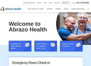 How abrazohealth.com looks like on a tablet such as an iPad.