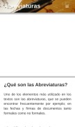 How abreviaturade.org looks like on a mobile device such as an iPhone.