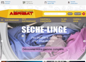 How abribatelectromenager.fr looks like on a tablet such as an iPad.