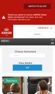 How abrsm.org looks like on a mobile device such as an iPhone.