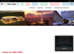 How abs-cbn.com looks like on a tablet such as an iPad.