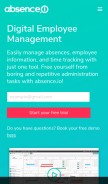 How absence.io looks like on a mobile device such as an iPhone.