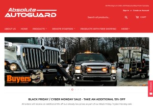 How absoluteautoguard.com looks like on a tablet such as an iPad.