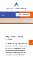 How absolutemarketsinsights.com looks like on a mobile device such as an iPhone.