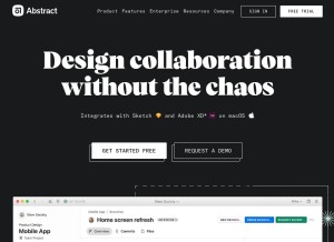How abstract.com looks like on a tablet such as an iPad.