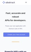 How abstractapi.com looks like on a mobile device such as an iPhone.