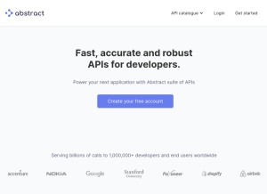How abstractapi.com looks like on a tablet such as an iPad.