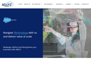 How absyz.com looks like on a tablet such as an iPad.